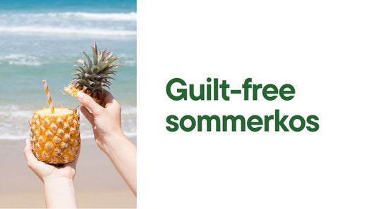 Bilde av en ananas-drink og teksten "Guilt-free sommerkos"