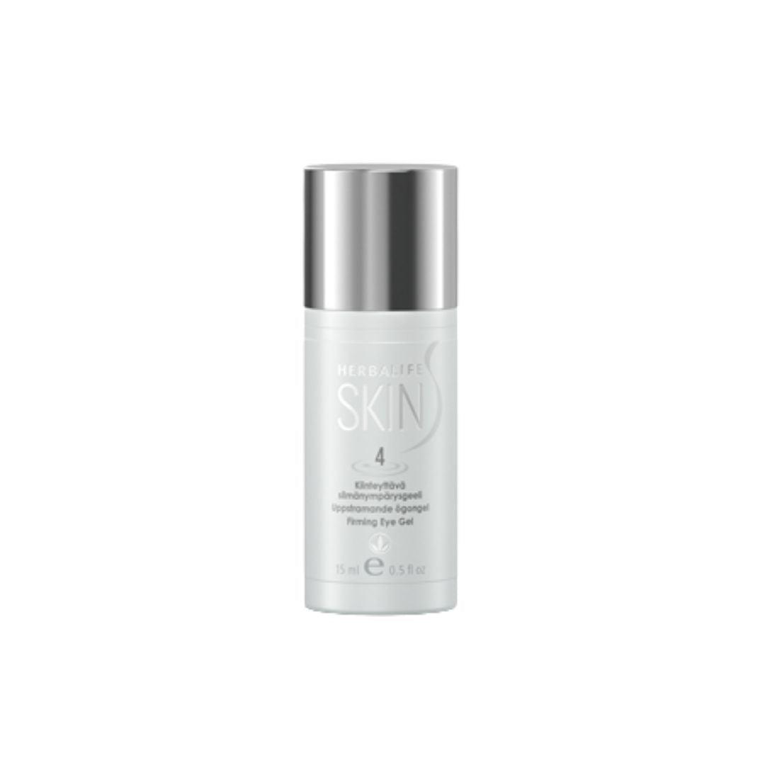 En tube Herbalife SKIN Firming Eye Gel på hvit bakgrunn.