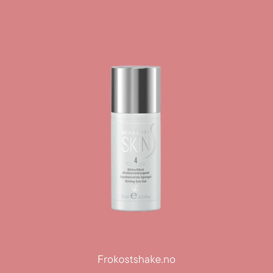 En tube Herbalife SKIN Firming Eye Gel og teksten Frokostshake.no.