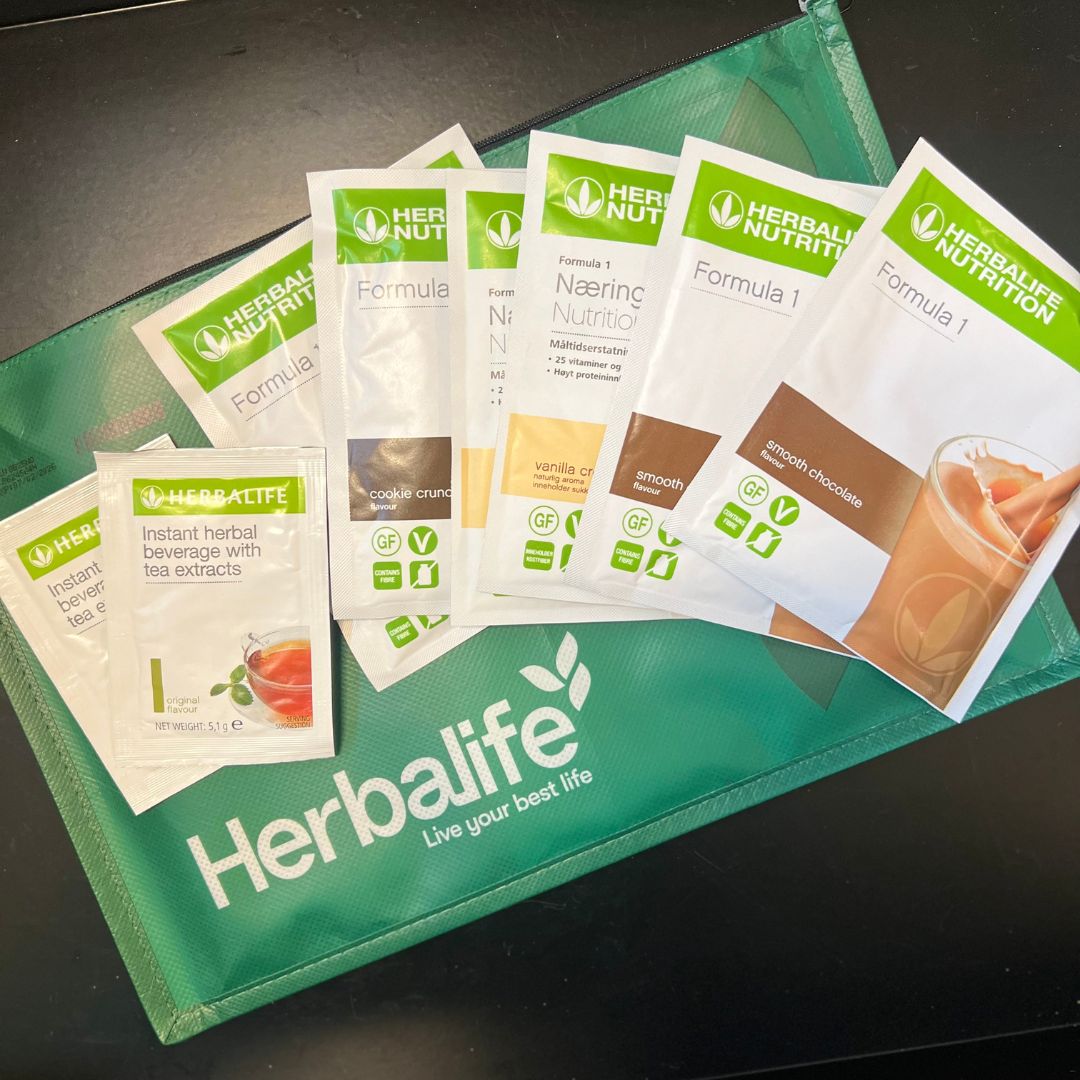 Prøvepakke Herbalife-shake og te - 6 shake/2 te