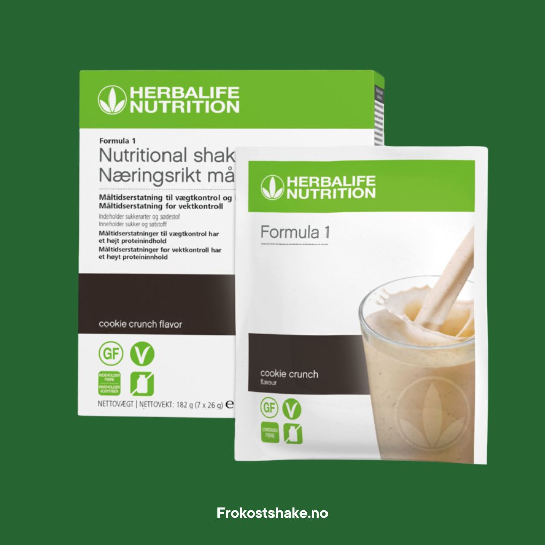 Herbalife cookie crunch pakke med 7 porsjonsposer. Frokostshake.no