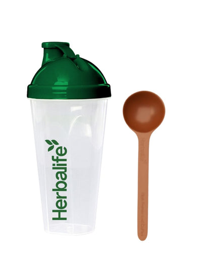 Herbalife shaker og måleskje til proteinrik iskaffe - tilbehør fra Frokostshake.no