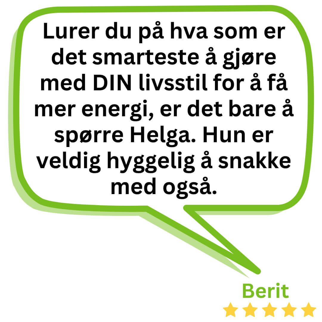 Frokostshake.no Herbalife kundereferanse "Lurer du på hva det smarteste å gjøre for DIN livsstil for å få mer energi, er det bare å spørre Helga. Hun er veldig hyggelig å snakke med også."