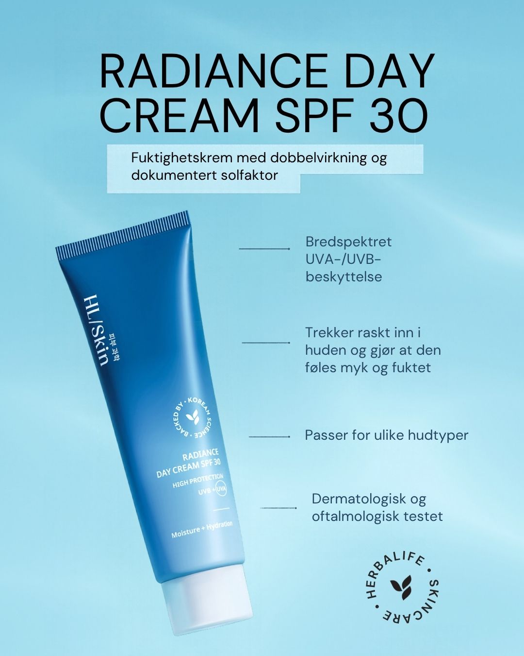 HL/SKIN Fuktgivende dagkrem SPF30 - Koreansk hudpleie