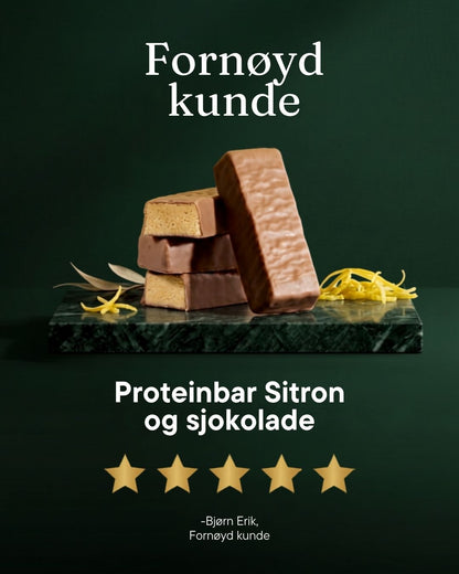 Proteinbarer med sitron-smak - 14 stk